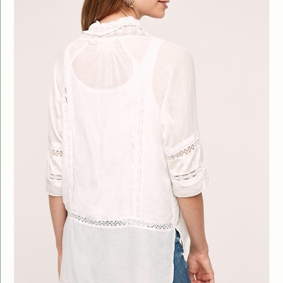 New - anthropologie laceflower buttondown - Picture 3 of 7